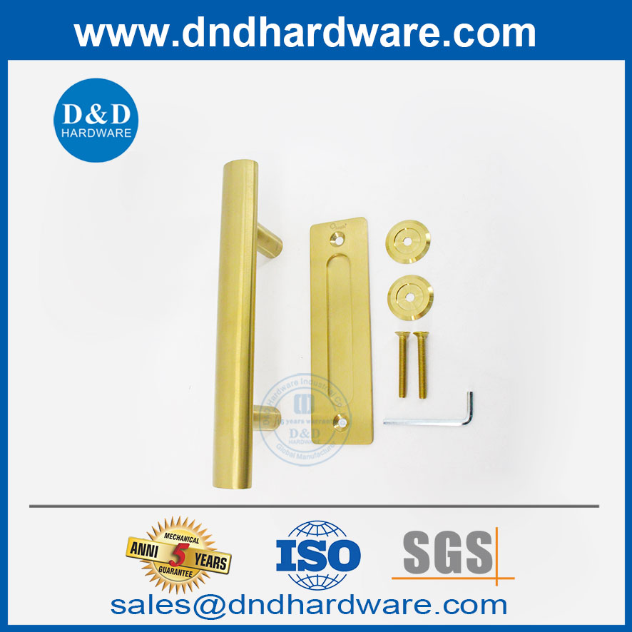 Exterior Satin Brass Gold Barn Door Handle Hardware Stainless Steel-DDBD101