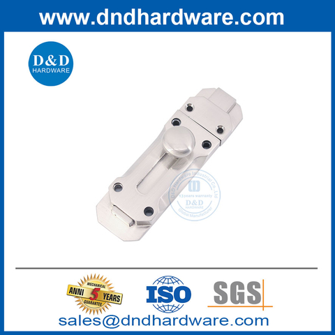 Modern Design Indoor Door Zinc Tower Bolt Lock in Satin Nickel-DDDB025