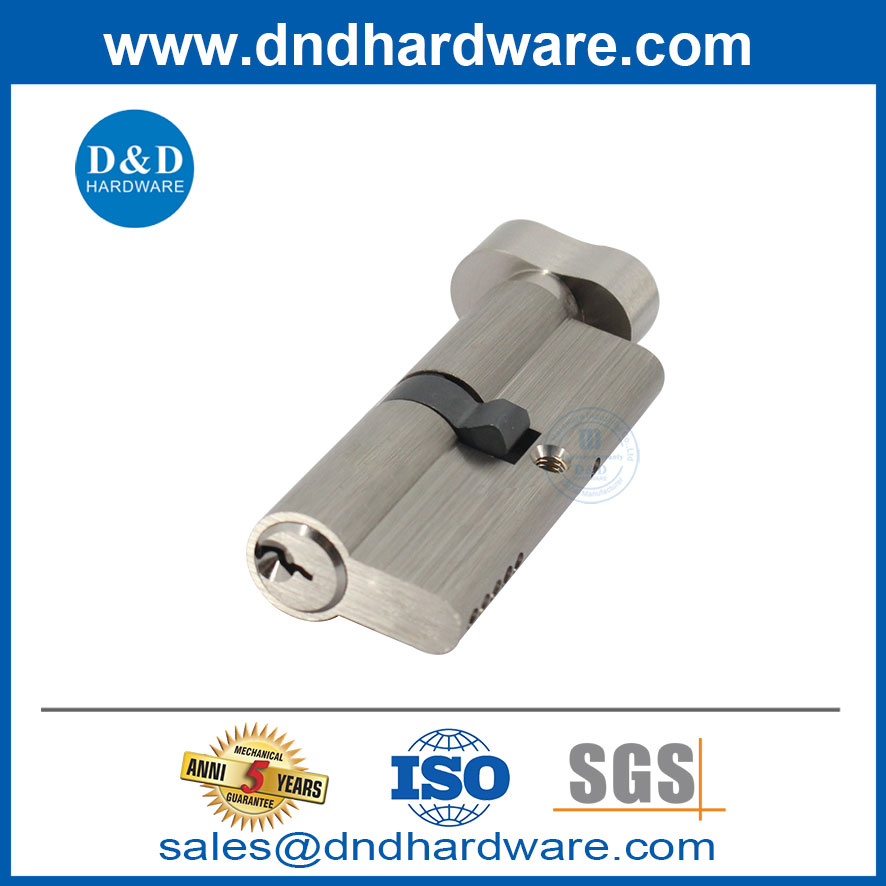 6 Pin Euro Single Side Brass Mortise Door Peanut Knob Lock Cylinder with Keys-DDLC014