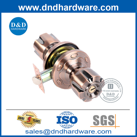 Zinc Alloy Antique Copper Design Knob Handle Lock for Timber Door-DDLK052