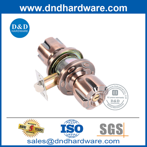 Zinc Alloy Antique Copper Door Knob Lockset for Internal Metal Door-DDLK043