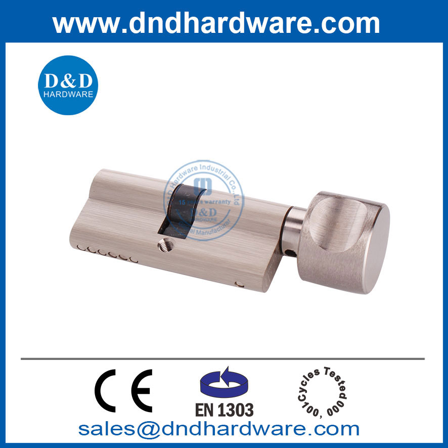 EN1303 Satin Nickel Solid Brass Commercial Lock Cylinder for European Market-DDLC001