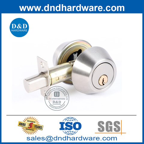Zinc Alloy Silver Satin Nickel New Front Door Cylindrical Lock Deadbolt-DDLK023