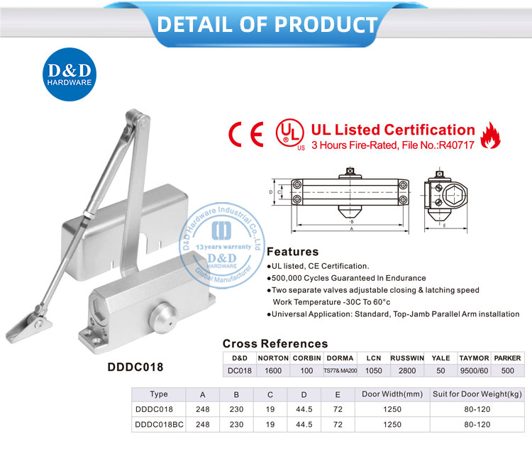 Heavy duty door closer