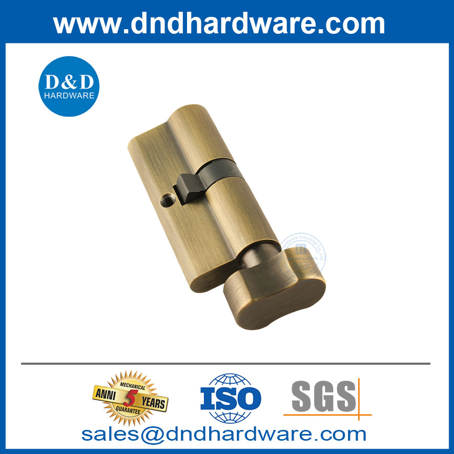 Euro 6 Pins Solid Brass Bathroom Antique Brass Security Anti Drill Door Lock Cylinders-DDLC007