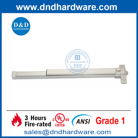 Fire Exit Hardware SS304 Rim Exit Device with Dogging Function- DDPD007