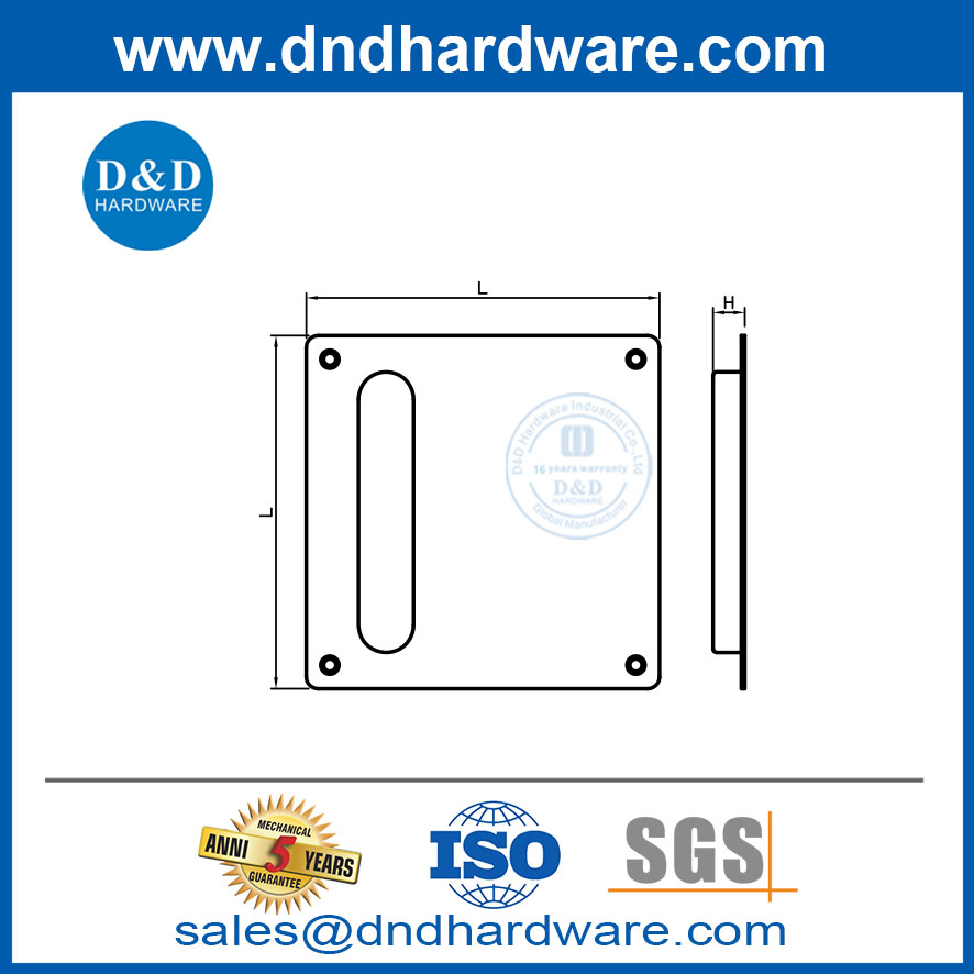 Cheap Stainless Steel Square Furniture Kitchen Cabinet Pull Handle Drawer Hardware-DDFH078