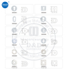 Door Handle Cylinder Stainless Steel Square Rosette Escutcheons-DDES014