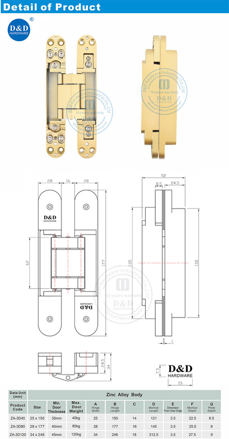 Adjustable Concealed Hinge