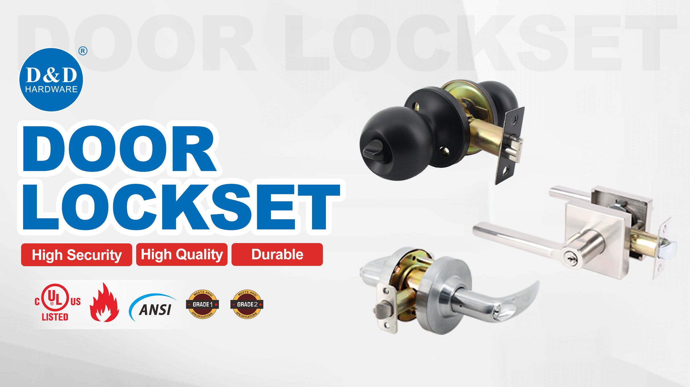 High Security Door Handle Knob Lock Tubular Lever Lockset