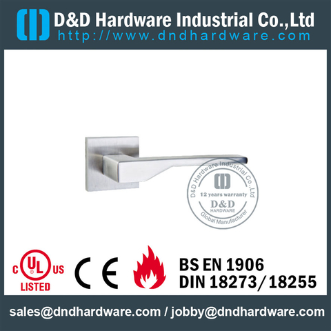 Stainless Steel Grade 304 Solid Silver Door Lever Handle for Office Doors -DDSH048