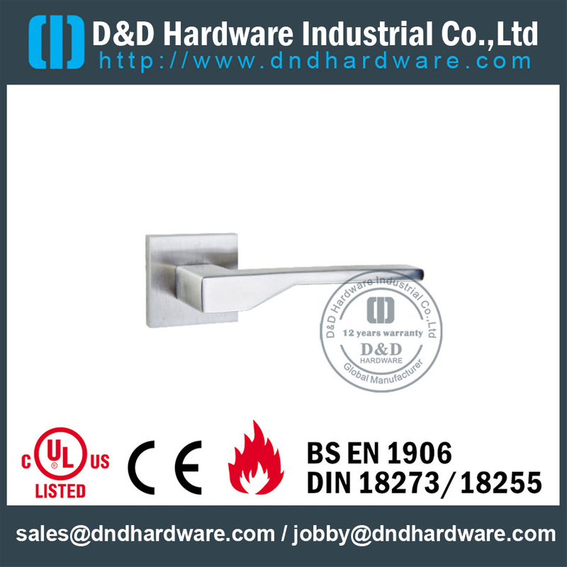 Stainless Steel Grade 304 Solid Silver Door Lever Handle for Office Doors -DDSH048
