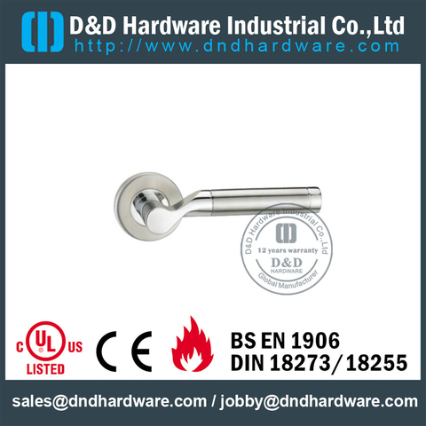 Stainless Steel 316 Grade Polish Cast Solid Lever Handle Door Furniture for Outside Doors -DDSH047