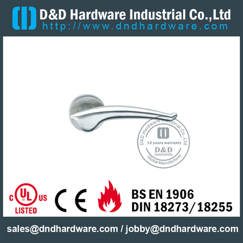 Antique Brass Security Solid Lever Door Handle for Exterior Doors -DDSH035