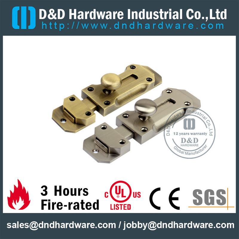 Zinc Alloy Casting Antique Brass Flush Door Bolt for Metal Door -DDDB025
