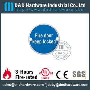 SUS304 Fire Door Indication Circular Sign Plate for Wooden Doors -DDSP007