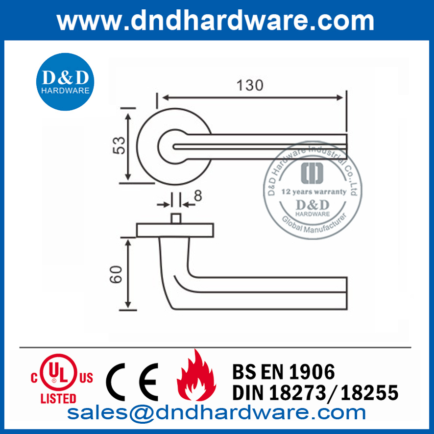 Good Quality Solid Stainless Steel Decorative Door Handle-DDSH016