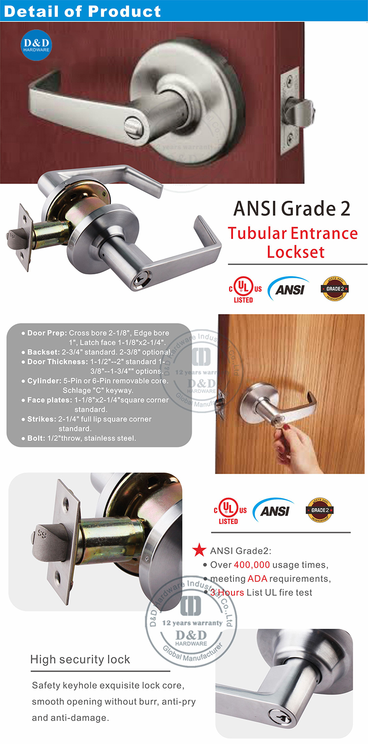 ANSI Tubular Lockset-DDLK011-D&D Hardware