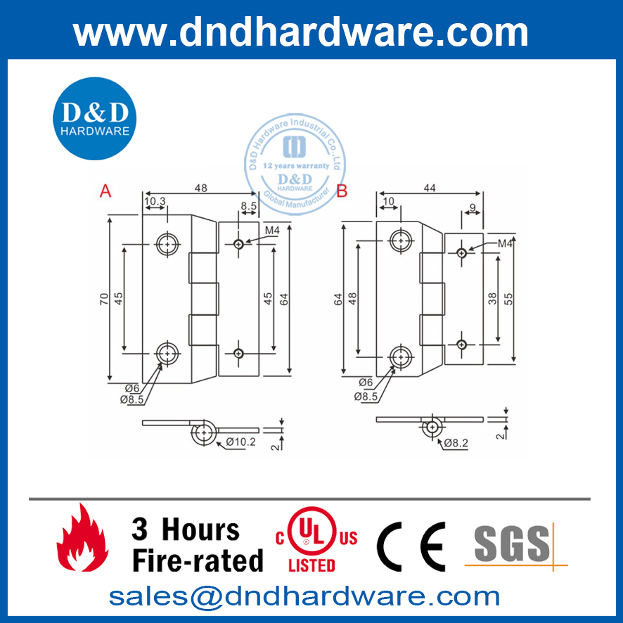 High Quality Stainless Steel Laboratory Door Hinge -DDSS025