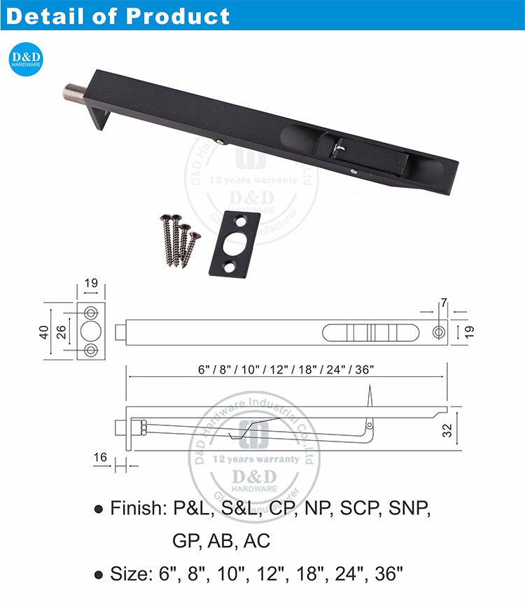 black door bolt