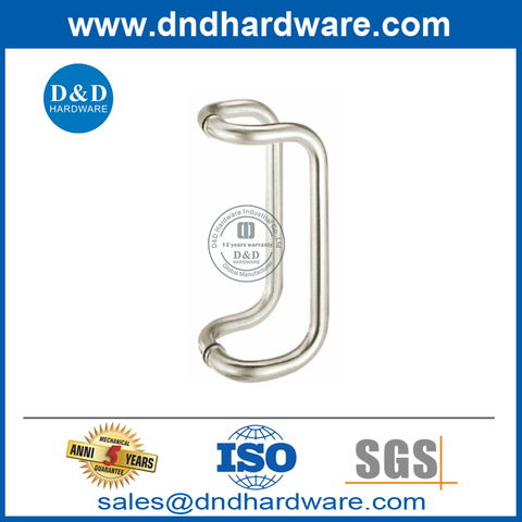 Security Stainless Steel Glass Door Cranked Pull Handle-DDPH005