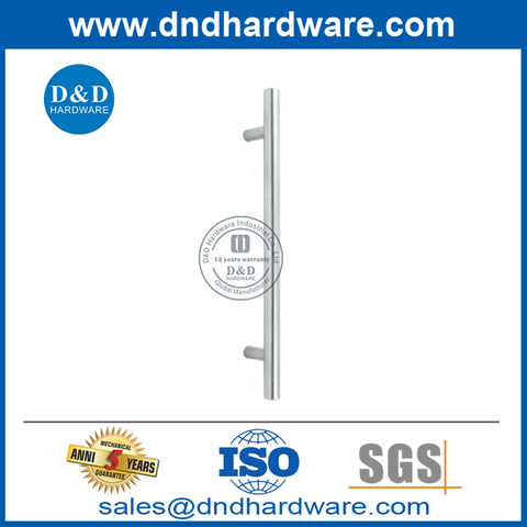 Silver Stainless Steel T Bar Single Side Pull Handle for Entry Glass Door-DDPH021