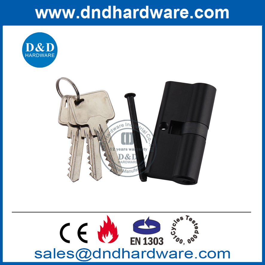 High Security EN1303 Matte Black Wooden Door Lock Cylinder-DDLC003