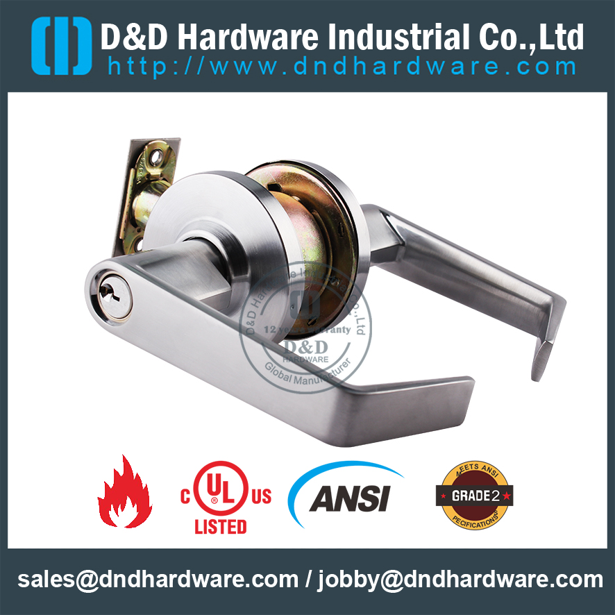 Fire Rated Door Hardware UL ANSI Grade 2 Tubular Knob Lock for Smoke Door-DDLK011