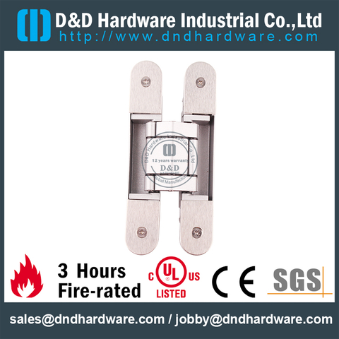 180 degree Sliver Sanding lid heavy duty 3D Adjustable Concealed Hinge for Hotel Wooden Door-DDCH008-G40S