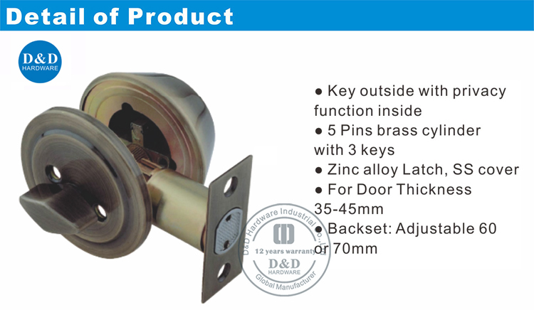 Thumbturn with Cylinder Dead lock-DDLK008