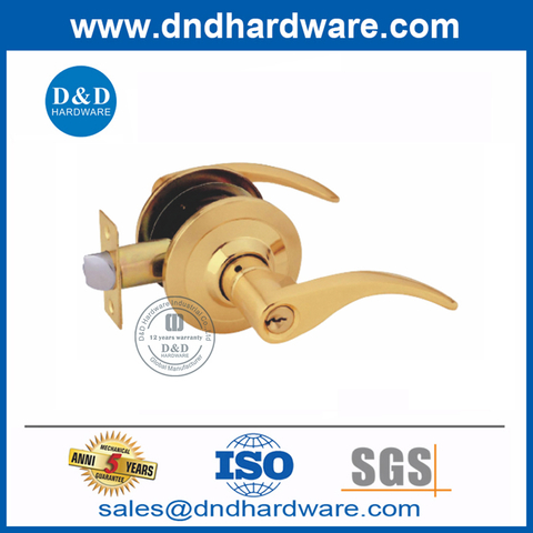 Modern Zinc Alloy Exterior Door Tubular Lever Lockset-DDLK006