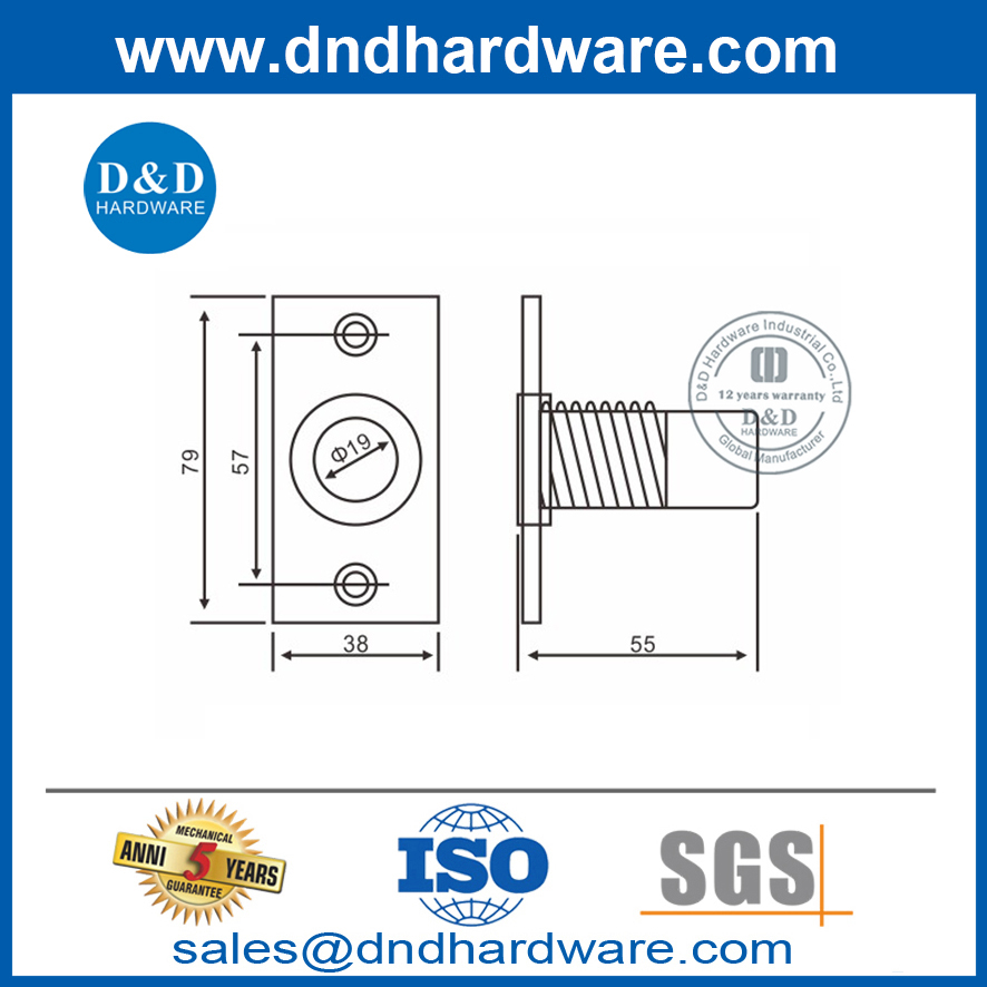 High Quality Brass Dust Proof Strike with Plate for Wooden Door-DDDP004