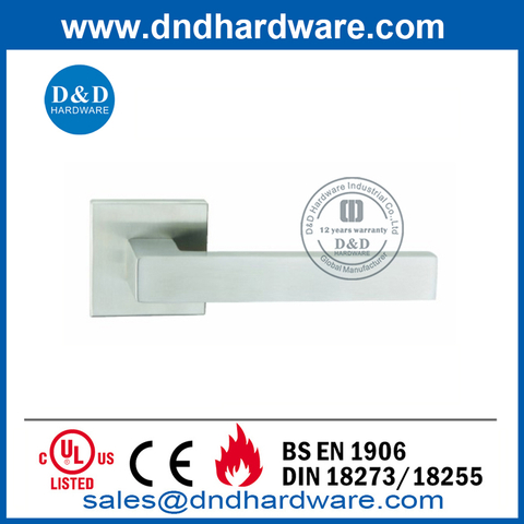 SS304 Square Rose Internal Door Lever Handle-DDTH019