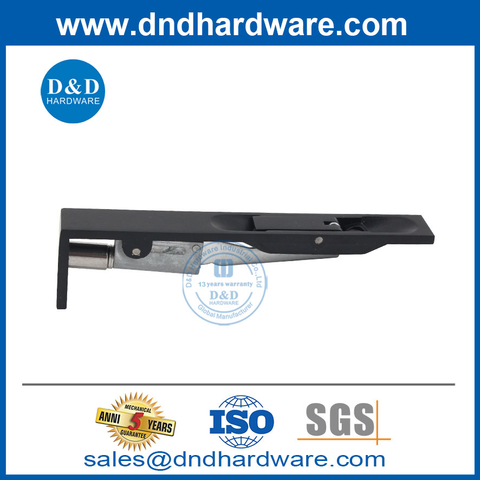 6 Inch Matt Black SS304 Lever Action Flush Bolt for Wooden Door-DDDB001