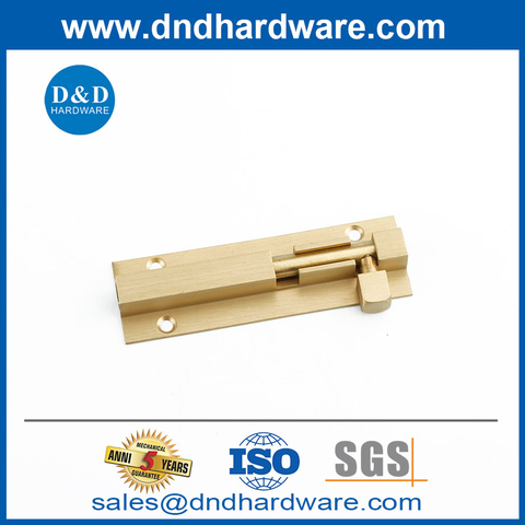 Suface Mounted Satin Brass Finish Barrel Tower Bolt in Brass-DDDB016