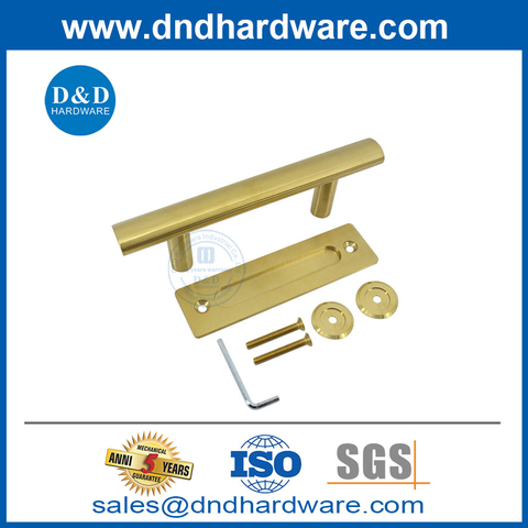 Exterior Satin Brass Gold Barn Door Handle Hardware Stainless Steel-DDBD101