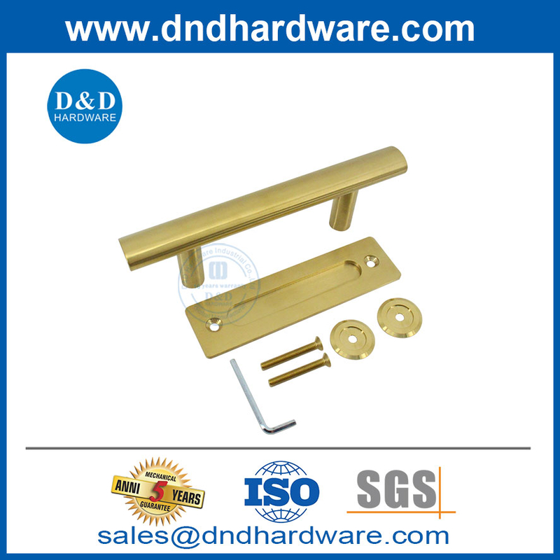 Exterior Satin Brass Gold Barn Door Handle Hardware Stainless Steel-DDBD101