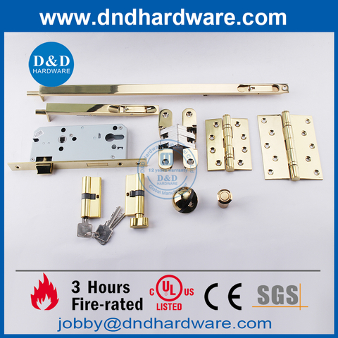 CE Marked Polish Brass SS304 Wooden Door Hardware