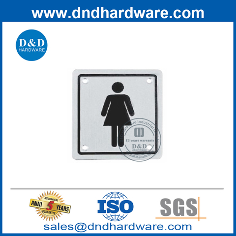 SS304 Female Washroom Door Sign Plate with Modern Design-DDSP002