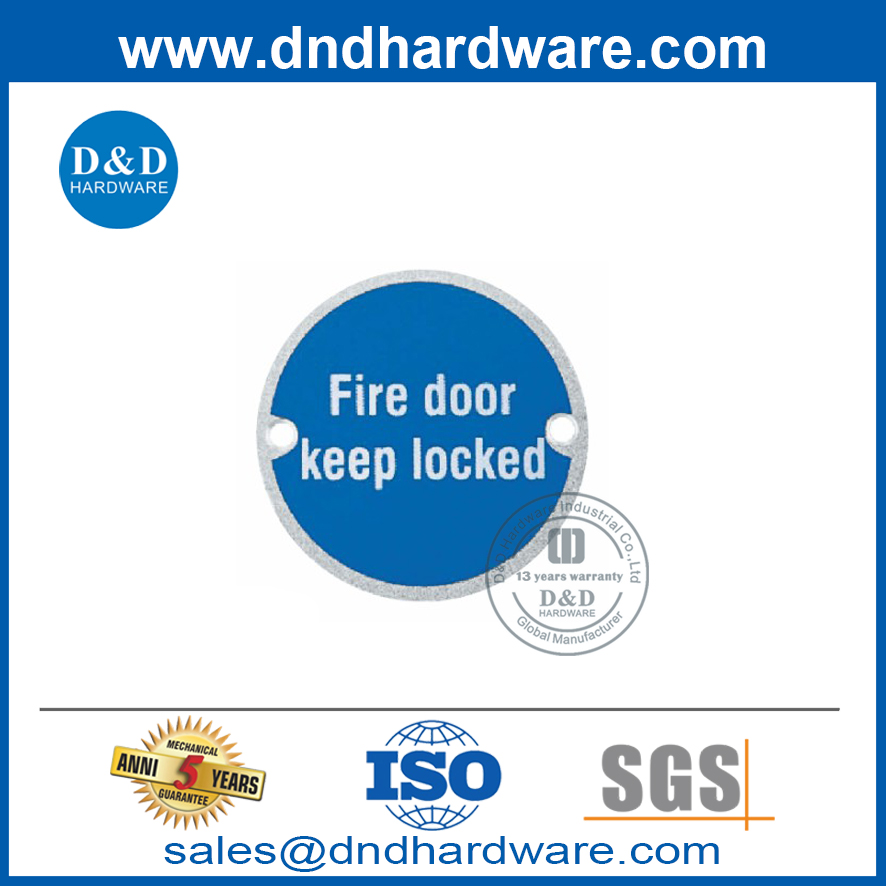 1.5mm Thick Fire Door Signature Door Plate Stainless Steel Sign Plate-DDSP010