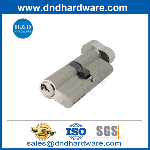 6 Pin Euro Single Side Brass Mortise Door Peanut Knob Lock Cylinder with Keys-DDLC014