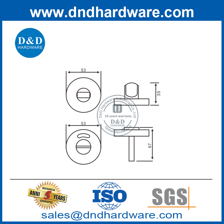 SS316 Thumbturn and Release with Red and Green Color Indicator-DDIK004