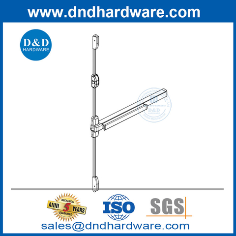 4 Points Locks Stainless Steel And Aluminium Vertical Rod Panic Exit Device-DDPD306