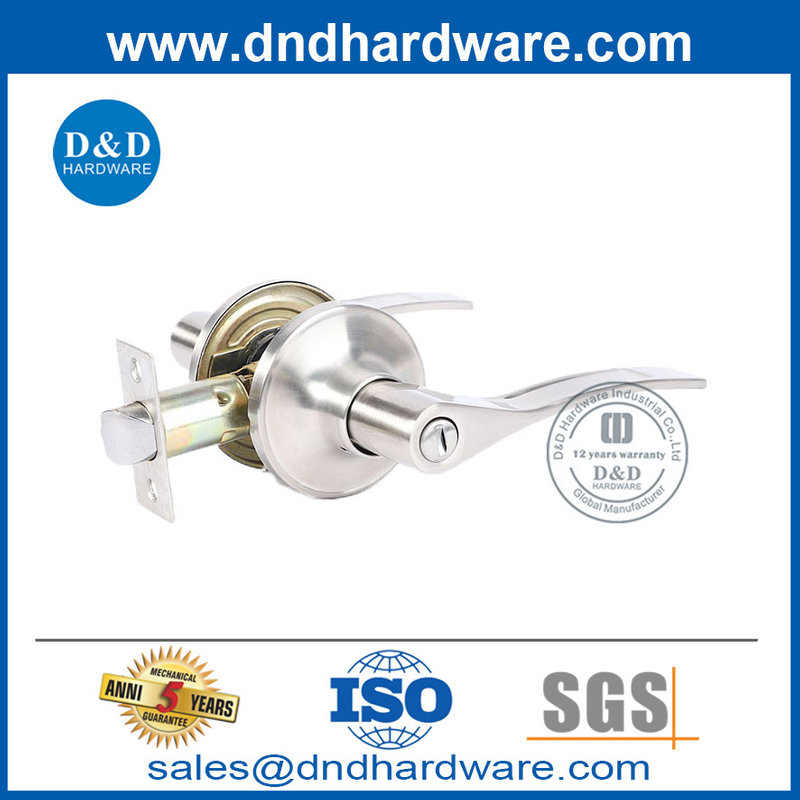 Zinc Alloy Satin Nickel Privacy Tubular Lockset for Bathroom Door-DDLK016