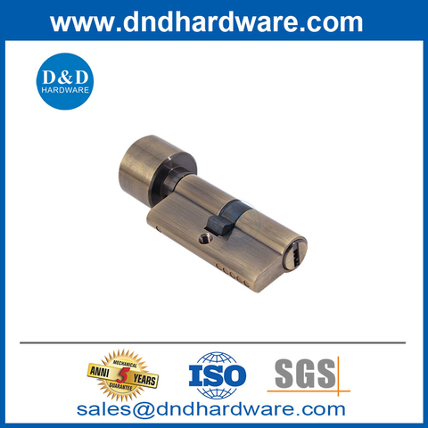 Solid Brass Antique Brass Door Lock Cylinder with Thumbturn And Key-DDLC001
