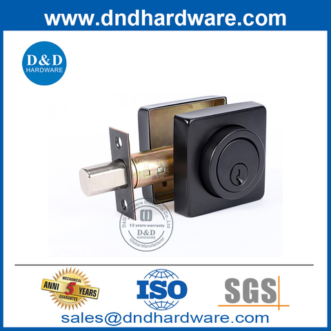 Square Type Matt Black Zinc Alloy Storeroom Door Knob Deadbolt-DDLK020