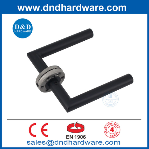 BS EN1906 Stainless Steel Exterior Matte Black Door Levers-DDTH003