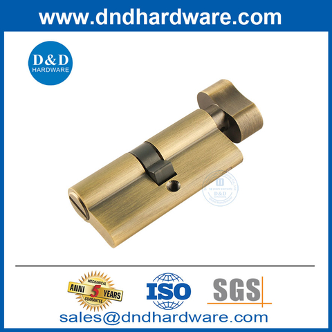 Euro 6 Pins Solid Brass Bathroom Antique Brass Security Anti Drill Door Lock Cylinders-DDLC007