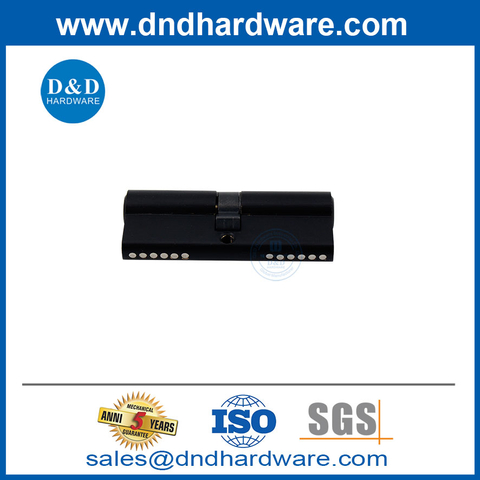 High Quality Brass Cylinder 80mm Double Keys Factory Black Door Lock Cylinder-DDLC003