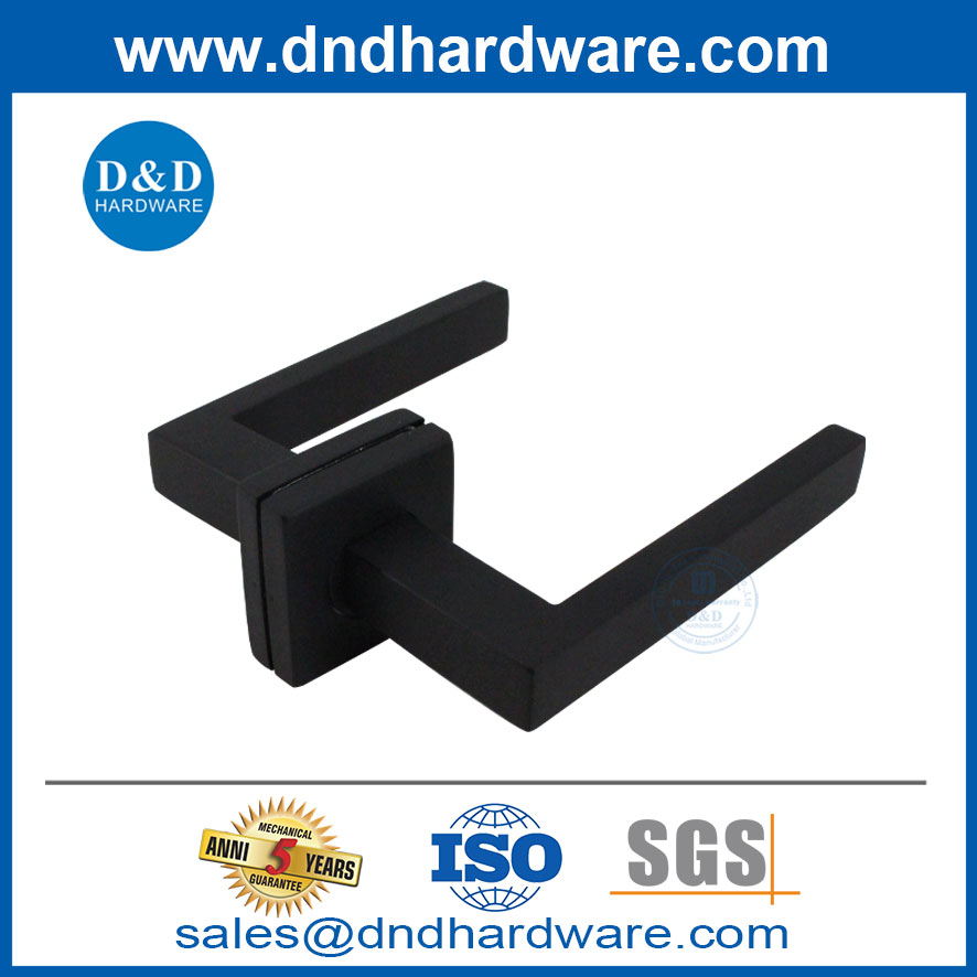 Passage Door Handles Black Stainless Steel Square Privacy Door Handle-DDTH020